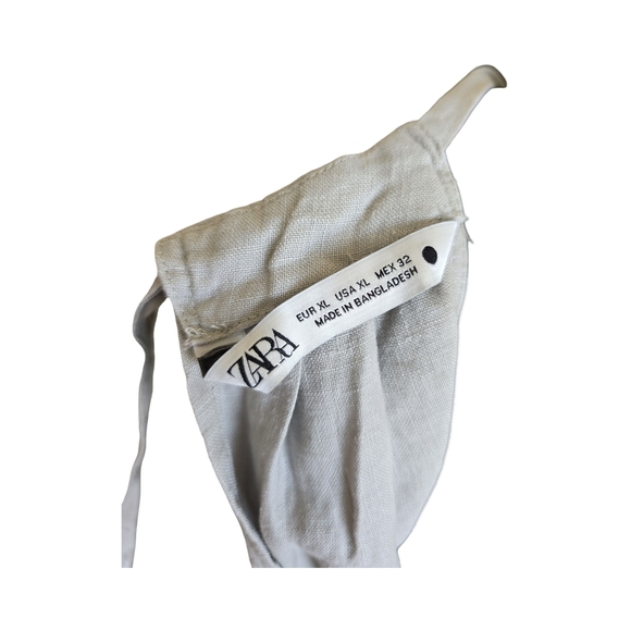 Zara Light Gray Linen Halter Top Size XL Minimalist Chic Casual - Picture 5 of 5